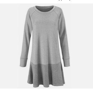 CAbi 3459 Flashdance Sweatshirt Tunic Dress Gray Fleece Flounce Bottom